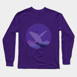 Purple whale Long Sleeve T-Shirt